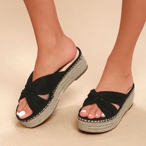 Lulus suede flatform espadrille sandals (NWOT)